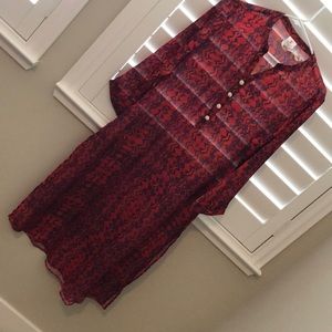 Red silk kurti Pakistani outfit